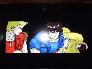 Animated cut-scenes play between missions, and they are narrated in Japanese. Even without understanding the language, the animation tells the story well. 