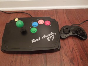 The HSS-12 dwarfs the Saturn's model 2 control pad, yet has half as many buttons!