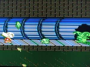 This just might be the game's toughest boss - a giant rat that you must cut in half. 