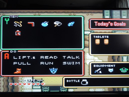 Pressing Start, then pressing R pulls up Chapter 1's goals - here you'll see everything you need to accomplish in your 50 minutes of play. 