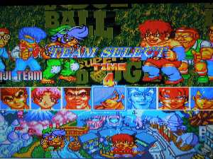 There are 7 selectable characters, each with their own unique dodge ball special moves. 