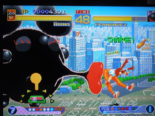 Bizarre characters execute beyond-bizarre moves in Waku Waku 7.